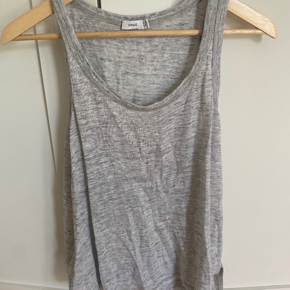 Grey Linen Vince Tank Top - XS - Picture 1 of 5